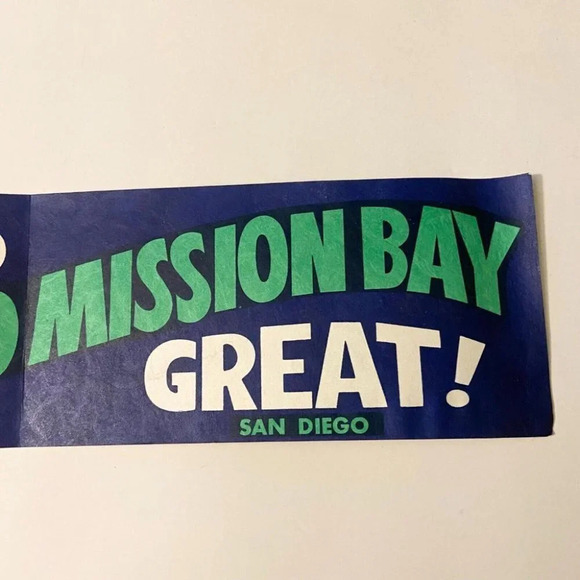 Vintage We Camped Campland Mission Bay Bumper Sticker 15  Inches Long San Diego - Picture 3 of 9